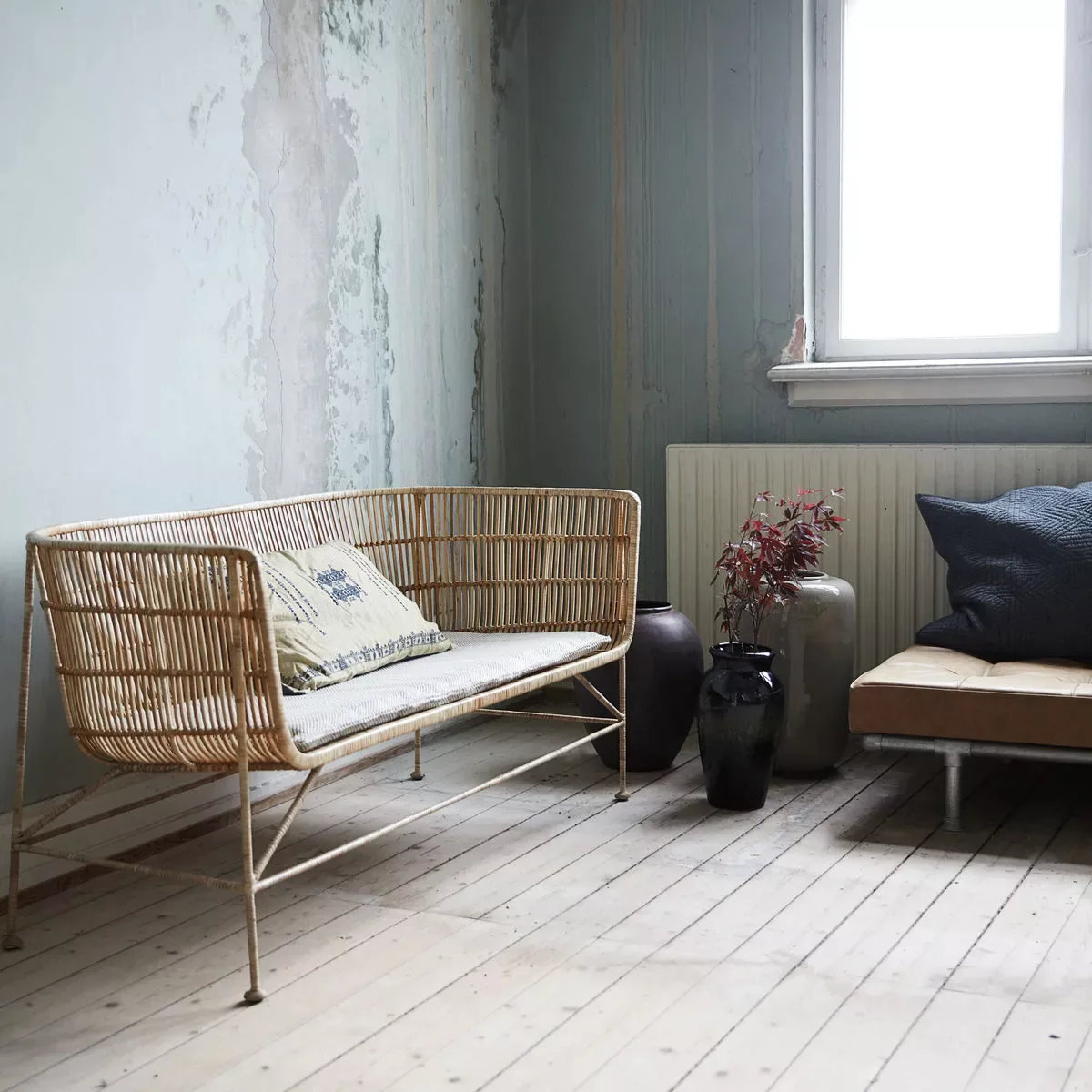 Luftiges Sofa Cuun aus Rattan in Braun günstig online kaufen