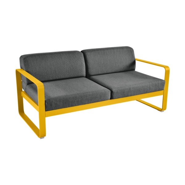 Bellevie Lounge-Sofa 2-Sitzer C6 Honig A3 Graphitgrau günstig online kaufen