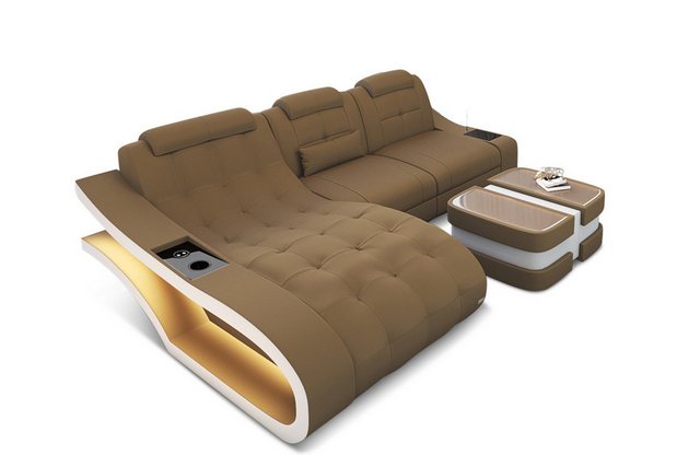 Sofa Dreams Ecksofa Stoffsofa Polster Couch Elegante M - L Form Stoff Sofa, günstig online kaufen