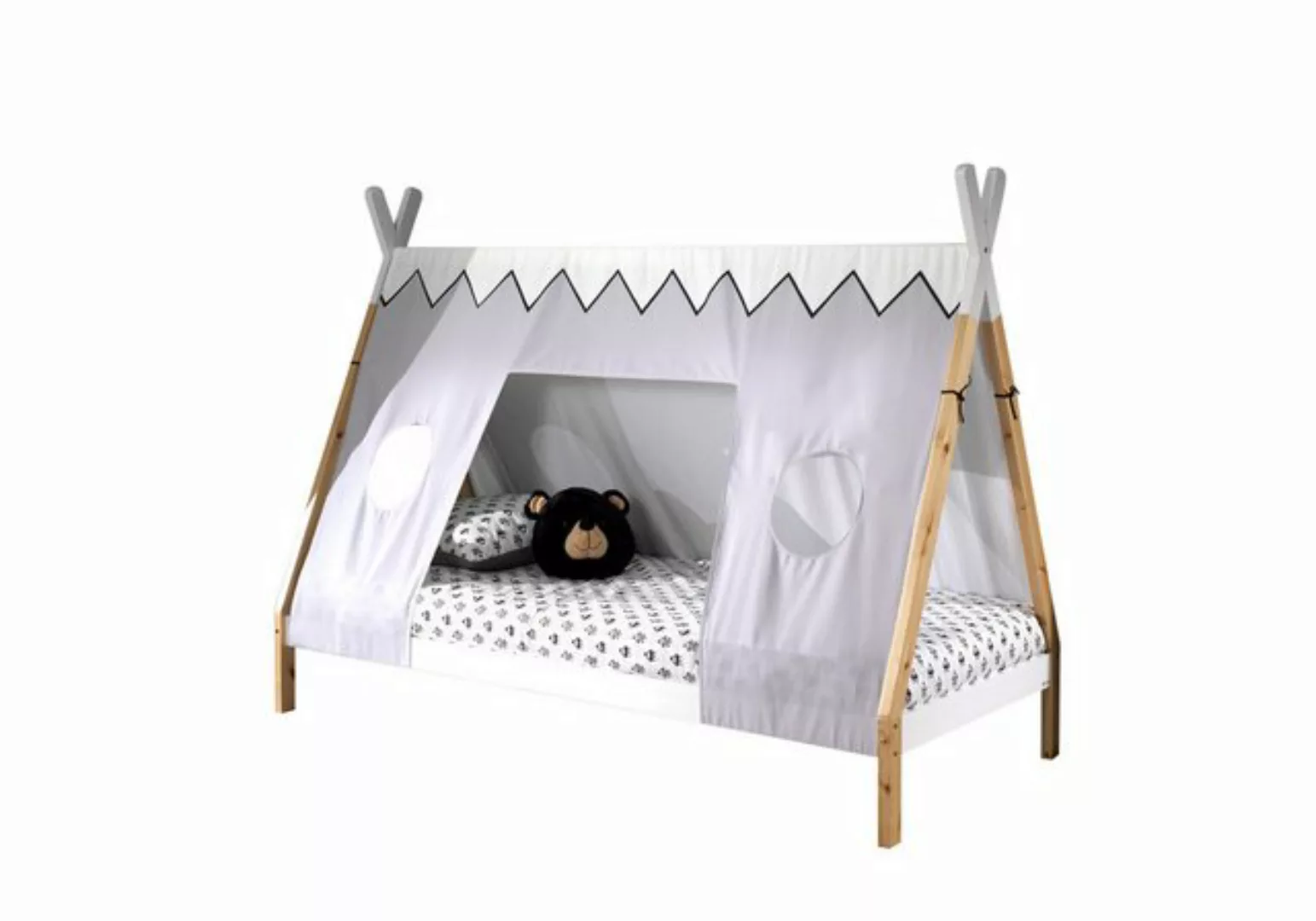 Vipack Kinderbett »Tipi«, (Made in Europe), mit Rolllattenrost und Zeltdach günstig online kaufen