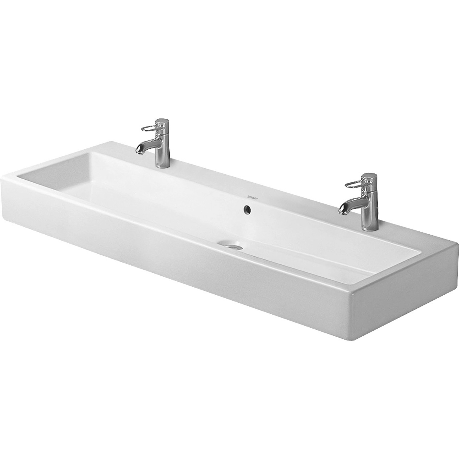 Duravit Einbauwaschbecken Vero 120 cm Weiß 2 Hahnlöcher geschliffen günstig online kaufen