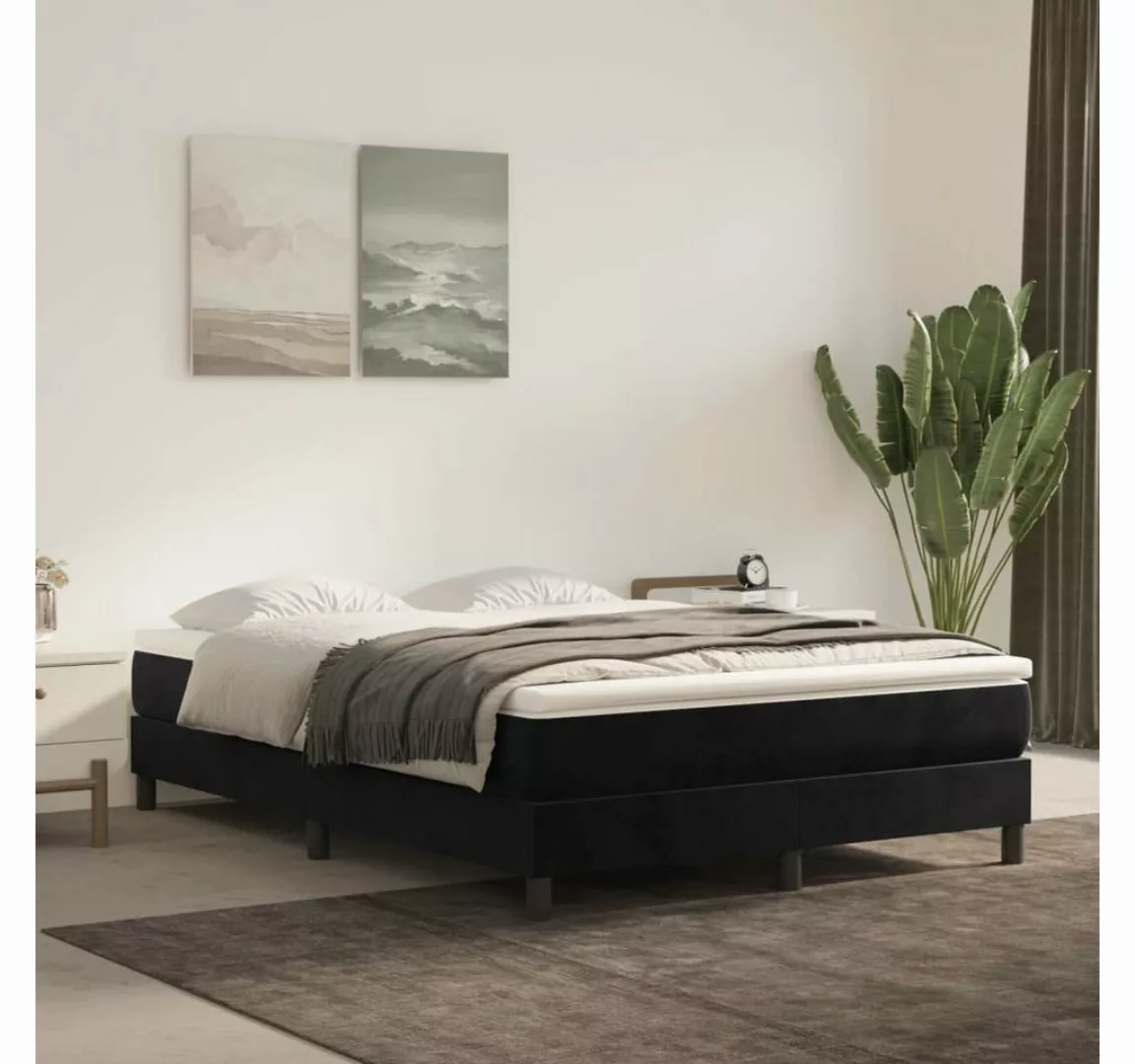 furnicato Bett Bettgestell Schwarz 140x190 cm Samt günstig online kaufen