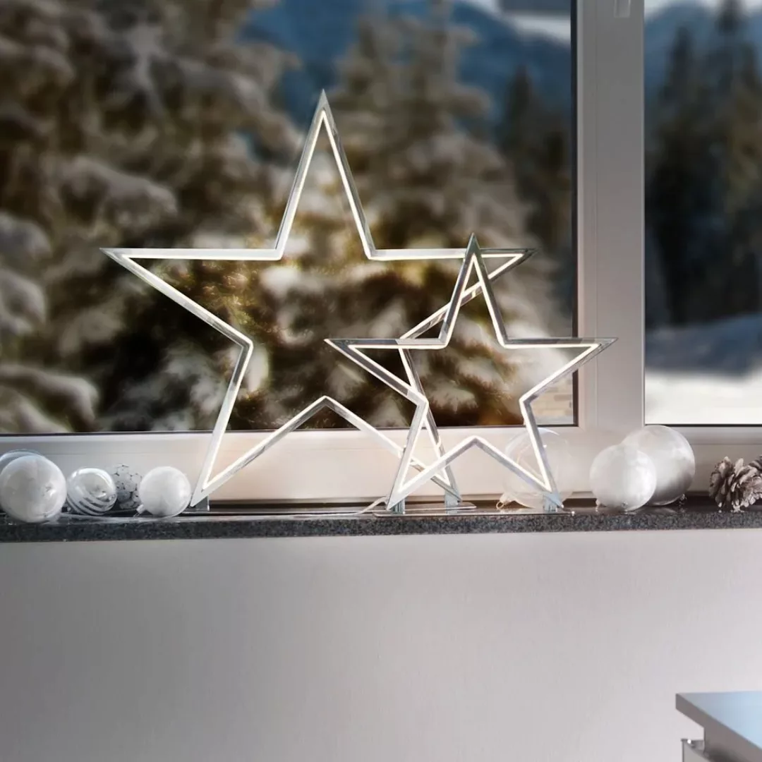 Tischleuchte LED - Lucy Weihnachtsstern chrom, H 33 cm günstig online kaufen