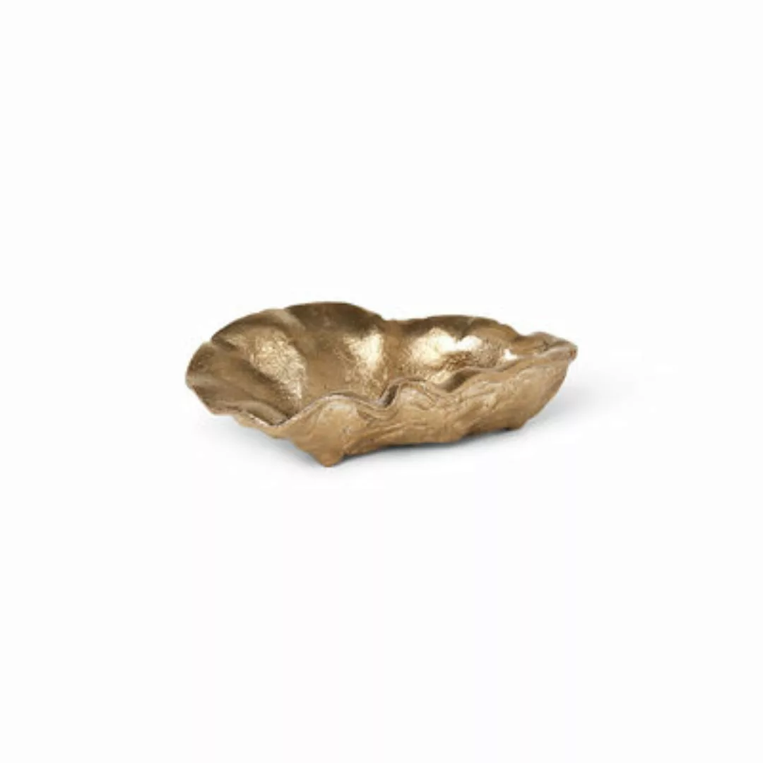 Schale Oyster gold metall / Schlüsselschale - Messing / 10 x 7 cm - Ferm Li günstig online kaufen