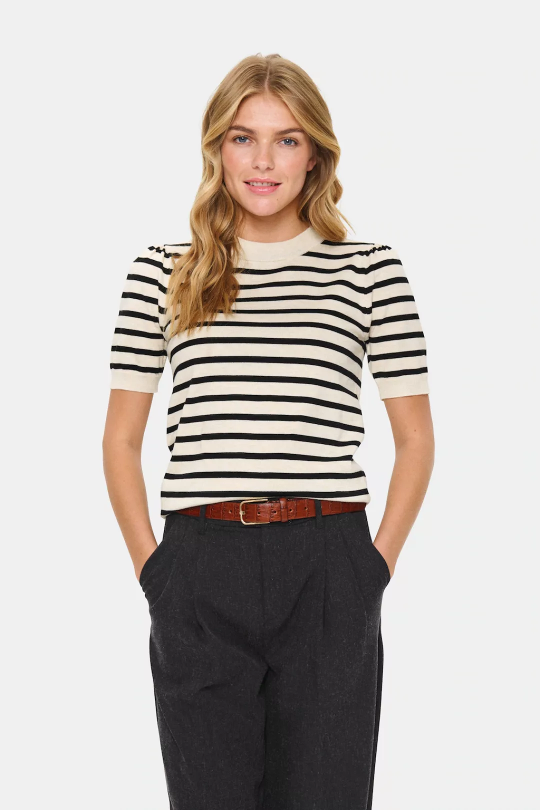 Saint Tropez Kurzarmpullover "MilaSZ SS Striped" günstig online kaufen