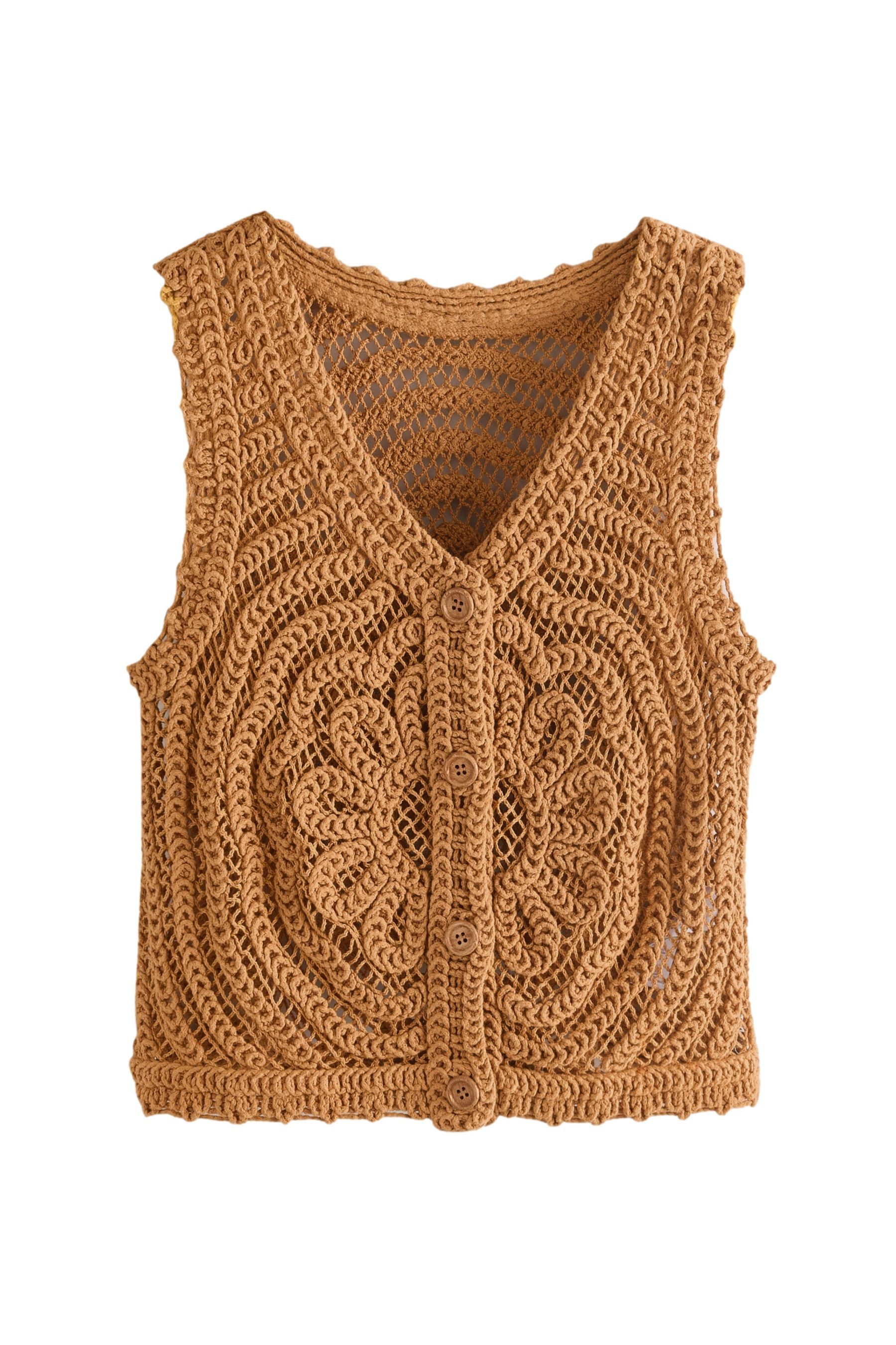 Next Strickjacke Geknöpfte Weste mit Häkelblumen günstig online kaufen