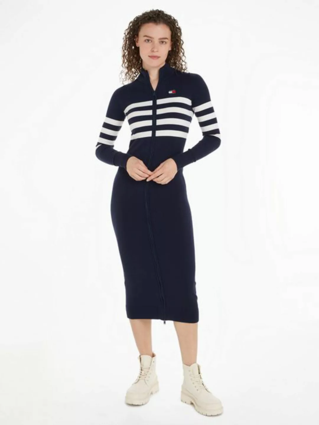 Tommy Jeans Sweatkleid TJW STRIPE MIDI SWEATER DRESS mit Streifendesign günstig online kaufen