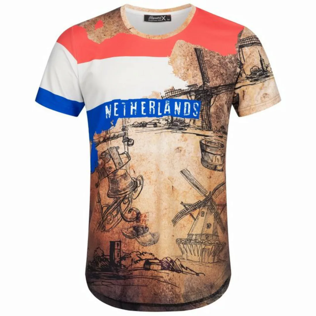 REPUBLIX T-Shirt FAN Herren Länder EM WM Oversize Crew Neck Shirt mit Rundh günstig online kaufen