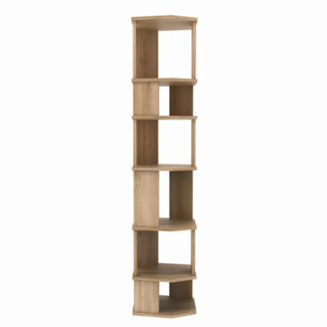 Bücherregal Stairs holz natur / Colonne - Eiche massiv / L 46 cm x H 204 cm günstig online kaufen
