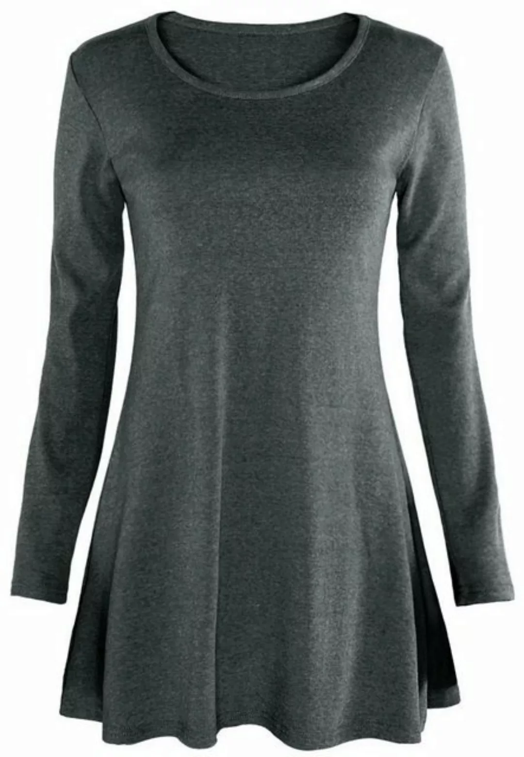 dy_mode Longshirt Damen Langarmshirt Shirtkleid Frauen Longshirt leicht Str günstig online kaufen