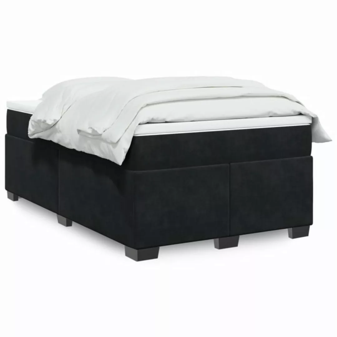 vidaXL Boxspringbett, Boxspringbett mit Matratze Schwarz 120x200 cm Samt günstig online kaufen