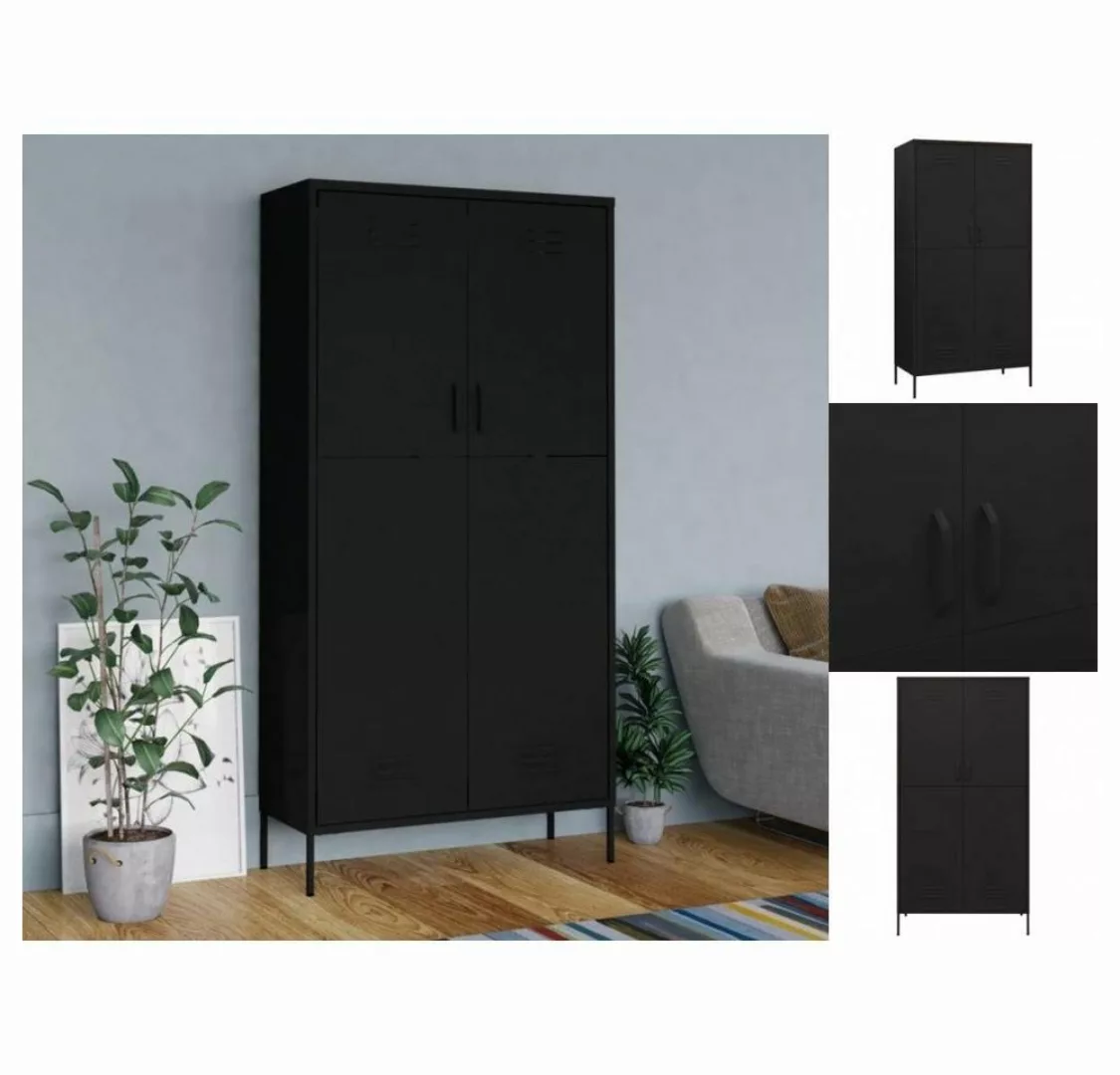 vidaXL Spind Kleiderschrank Spind Schwarz 90x50x180 cm Stahl günstig online kaufen