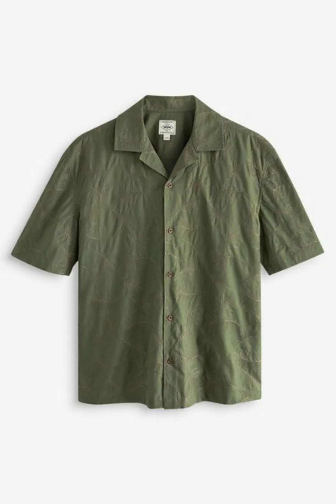 Next Kurzarmhemd Besticktes Kurzarmhemd mit kubanischem Kragen (1-tlg) günstig online kaufen