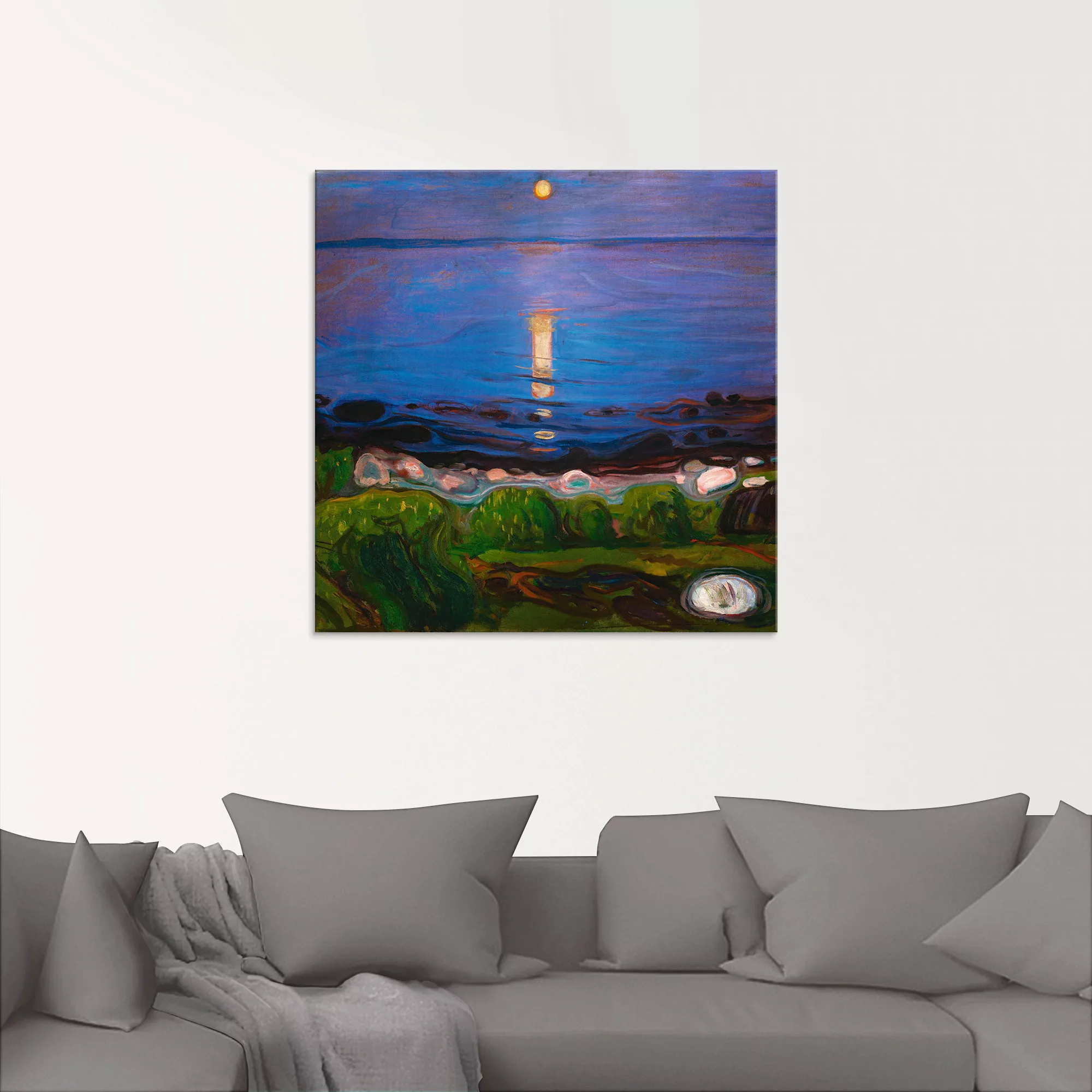 Artland Glasbild "Sommernacht am Meeresstrand.", Gewässer, (1 St.), in vers günstig online kaufen