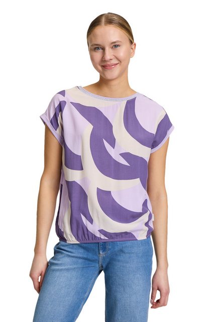 Betty&Co Kurzarmshirt Betty & Co Casual-Shirt mit Print (1-tlg) Materialmix günstig online kaufen