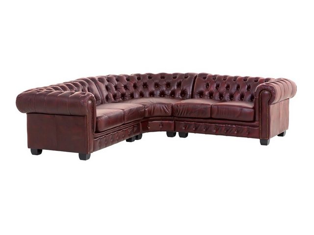 massivum Ecksofa Chesterfield Echtleder rot günstig online kaufen