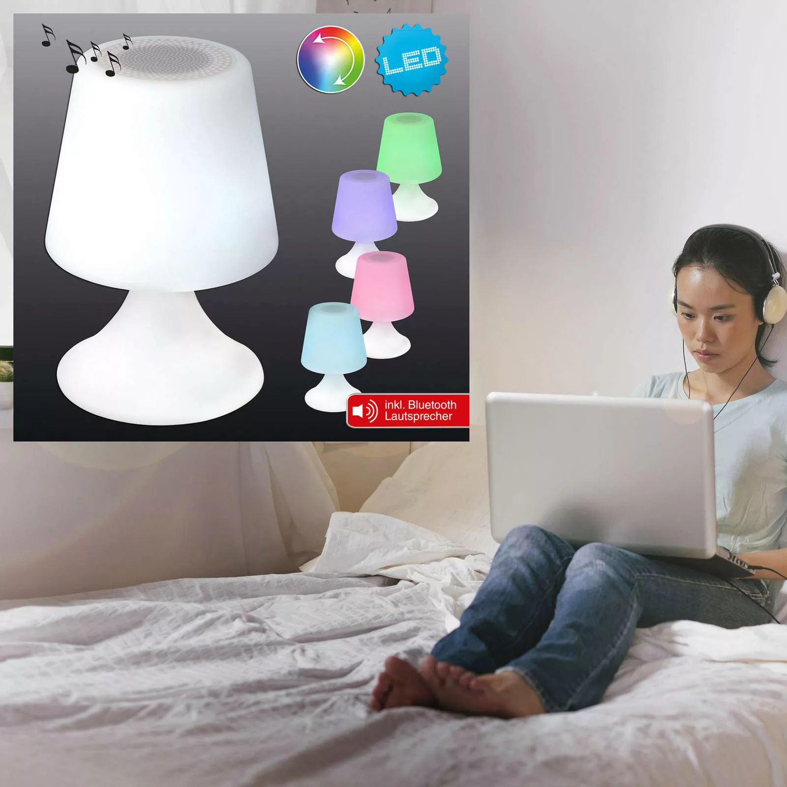 LED-Dekoleuchte Curbi mit Bluetooth-Lautsprecher günstig online kaufen