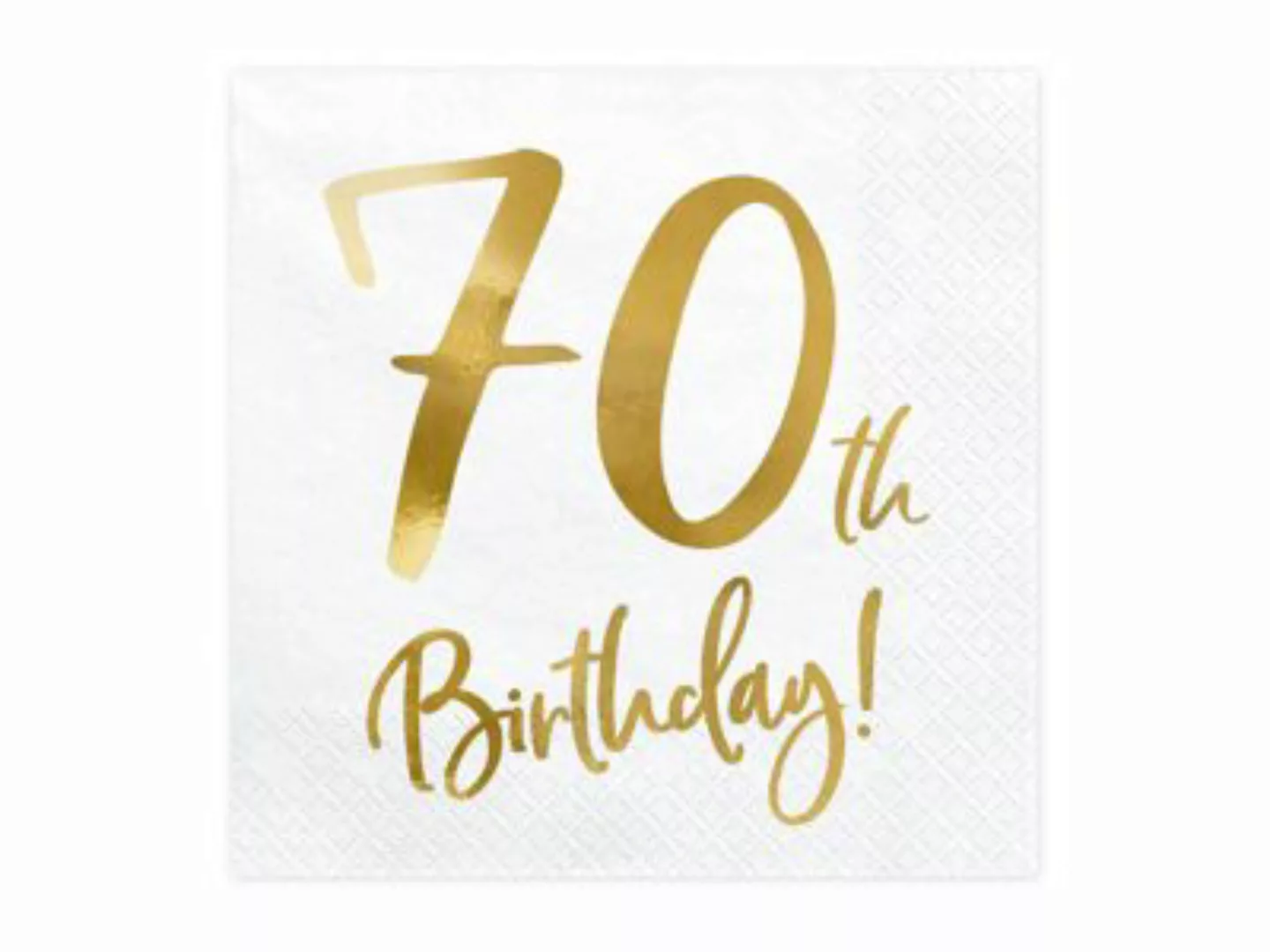 Partydeco Servietten mit Jahreszahl zum Geburtstag, 20 Stück weiß/gold günstig online kaufen
