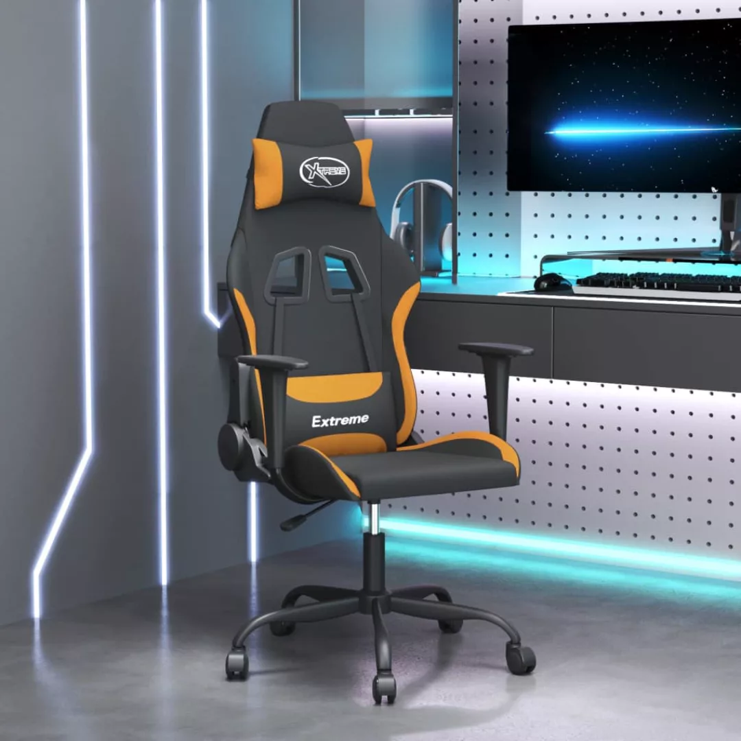 Vidaxl Gaming-stuhl Schwarz Und Orange Stoff günstig online kaufen