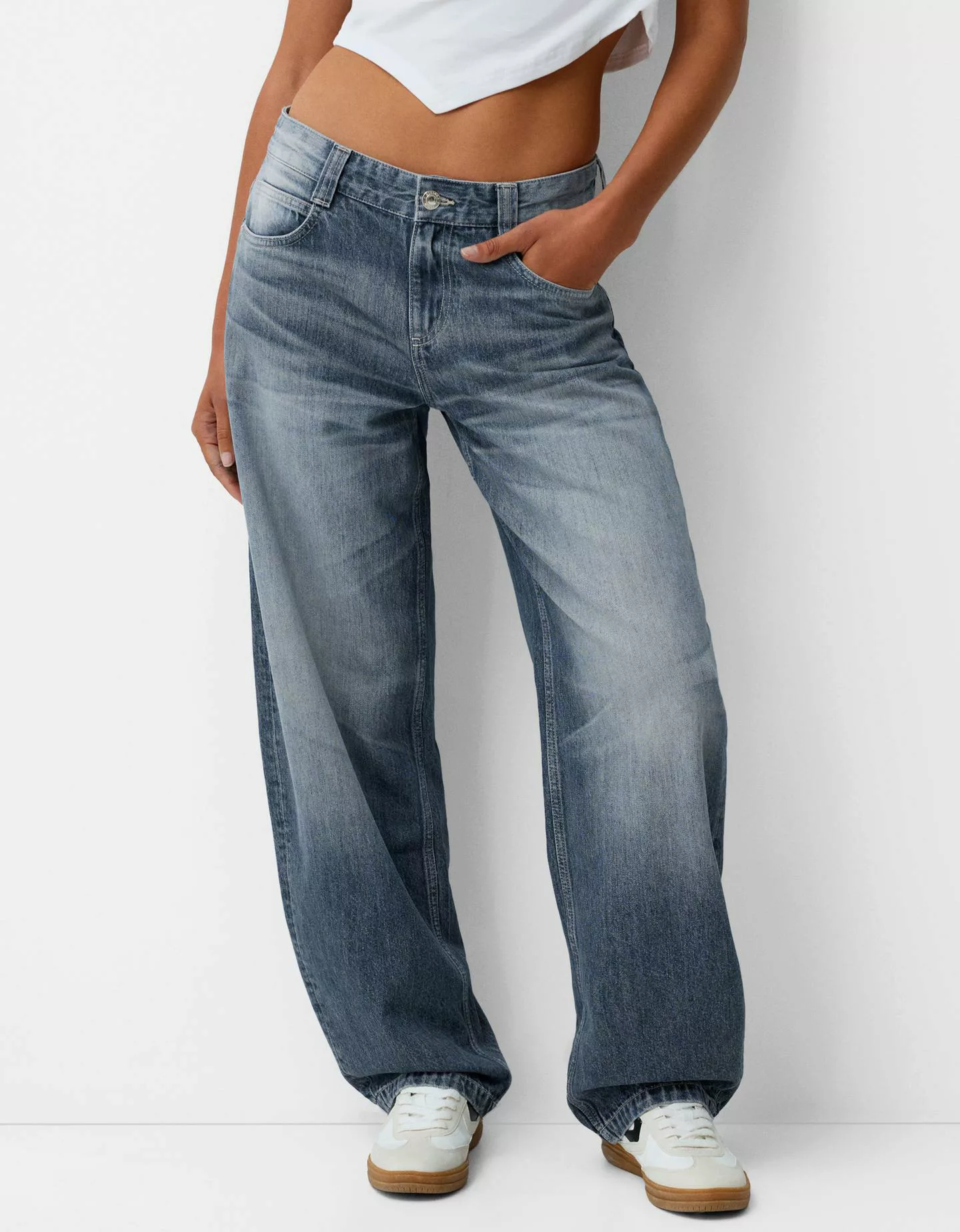 Bershka Baggy Balloon Jeans Damen 38 Blau günstig online kaufen