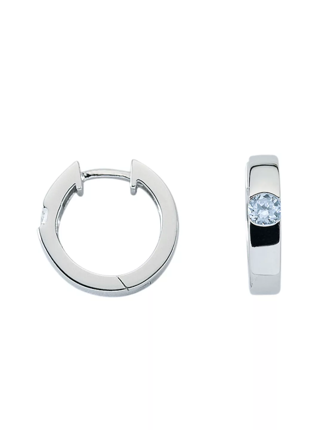Adelia´s Paar Ohrhänger "925 Silber Ohrringe Creolen Ø 15,4 mm", mit Zirkon günstig online kaufen