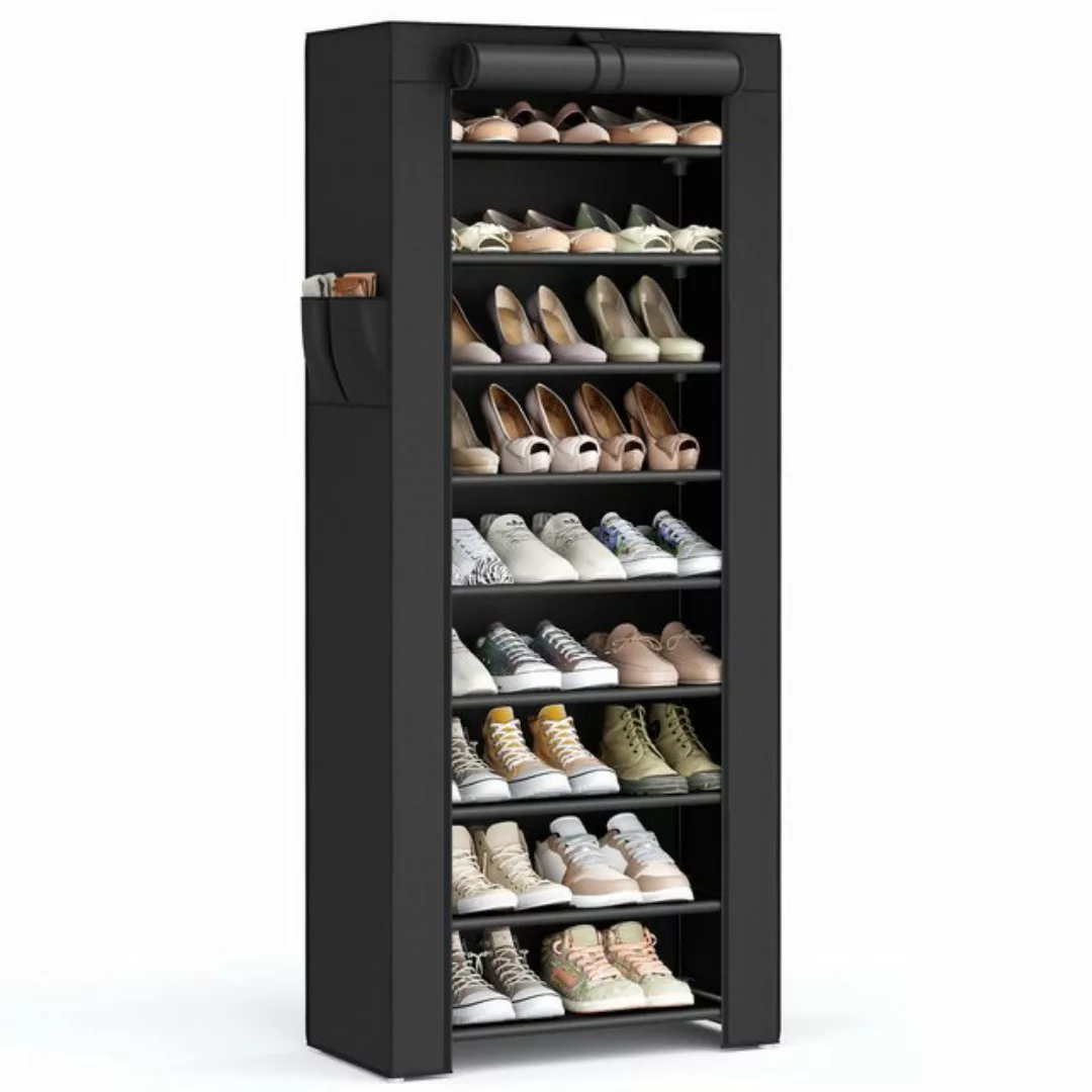 SONGMICS Stoffschrank Schuhschrank mit Ablagen, geräumig, 58x28x160 cm günstig online kaufen