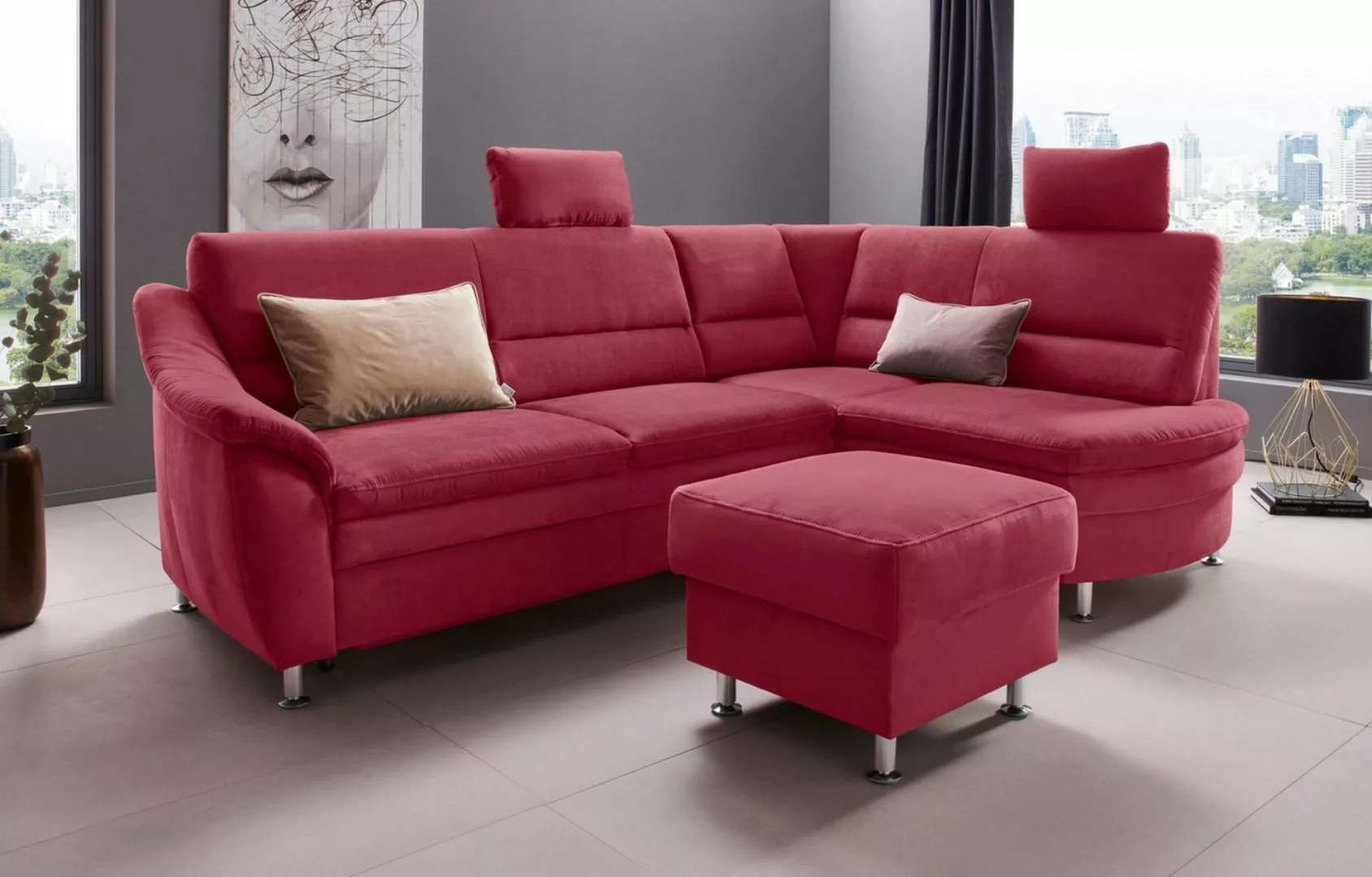 Places of Style Ecksofa Cardoso L-Form, Federkern, wahlweise mit Bett, Schu günstig online kaufen