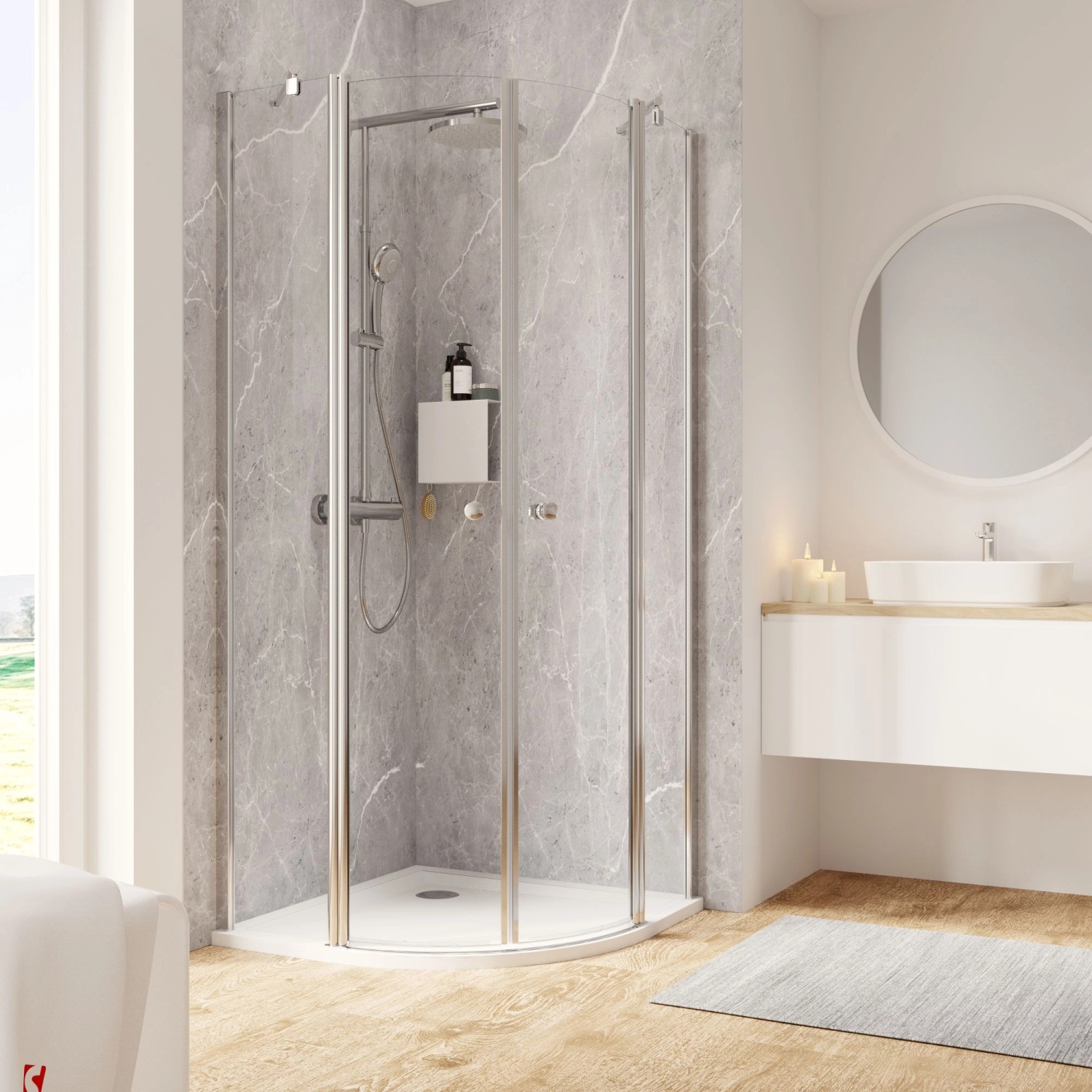 Schulte Duschkabine Runddusche Garant 2.0 90x90x200 cm Chromoptik günstig online kaufen