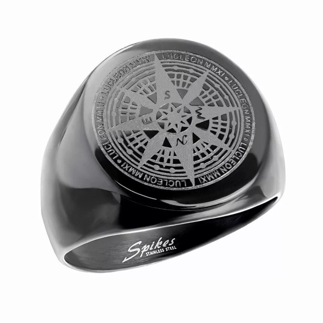 Taffstyle Fingerring Männer Ring Siegelring Kompass günstig online kaufen