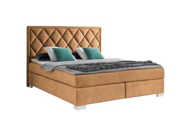 Xlmoebel Bett Luxus Boxspring Bett Beige Stoff Doppel Design Möbel (Bett), günstig online kaufen