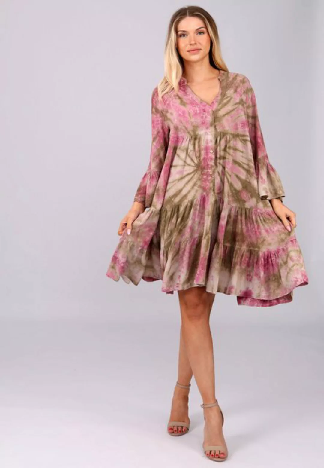 YC Fashion & Style Tunikakleid "Batik-Tunika aus kühlender Viskose" Boho, H günstig online kaufen