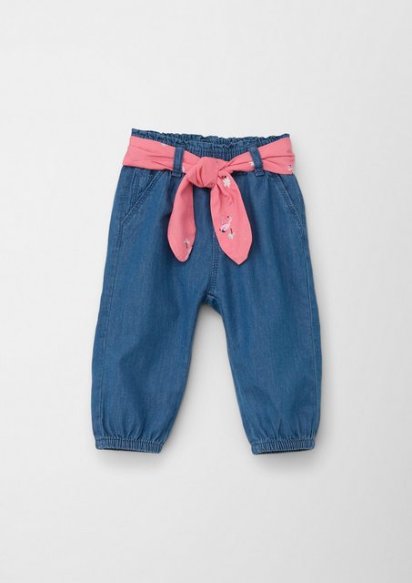 s.Oliver Stoffhose Ankle-Jeans mit Stoffgürtel Garment Dye günstig online kaufen