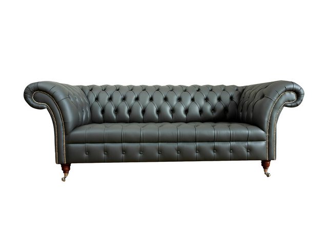 Xlmoebel Sofa Moderne Design-Sofa in Grau aus Chesterfield-Leder für großzü günstig online kaufen