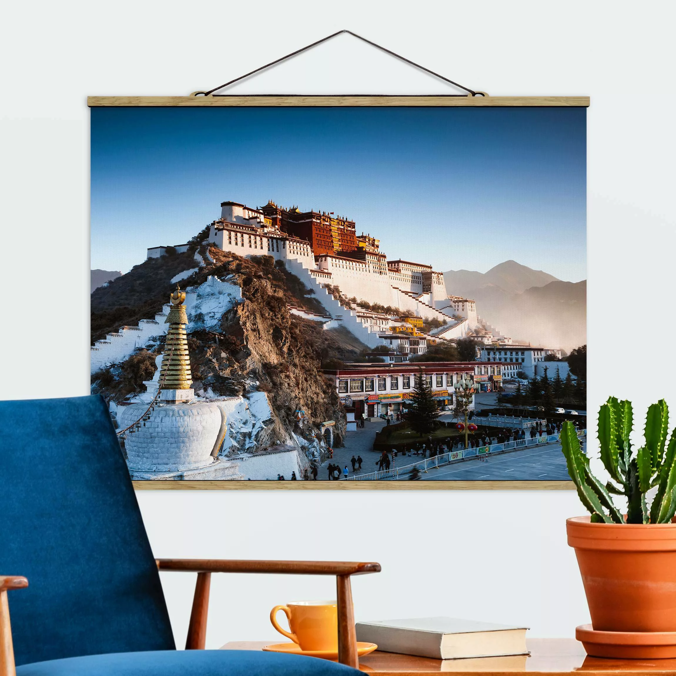 Stoffbild mit Posterleisten Potala Palast in Tibet günstig online kaufen
