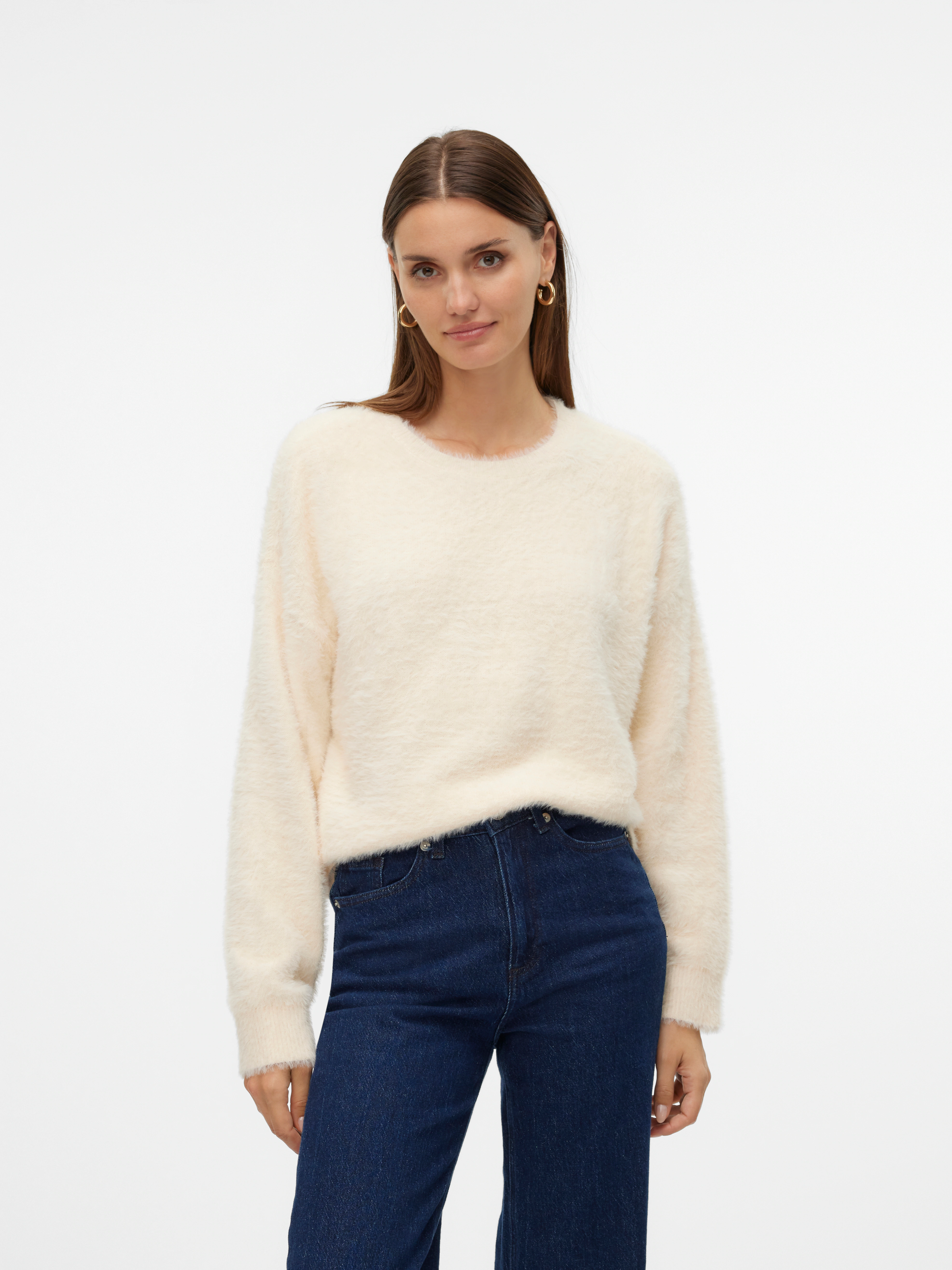 Vero Moda Rundhalspullover VMALINA LS O-NECK BOXY PULLOVER BOO günstig online kaufen