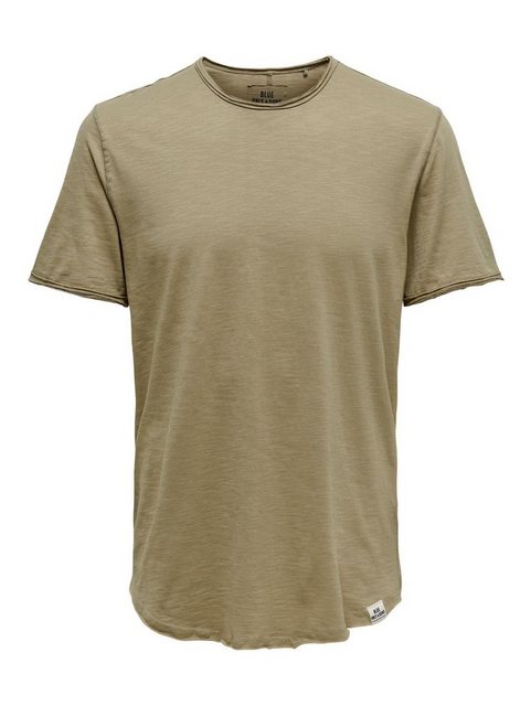 ONLY & SONS T-Shirt Langes Rundhals T-Shirt Einfarbiges Kurzarm Basic Shirt günstig online kaufen