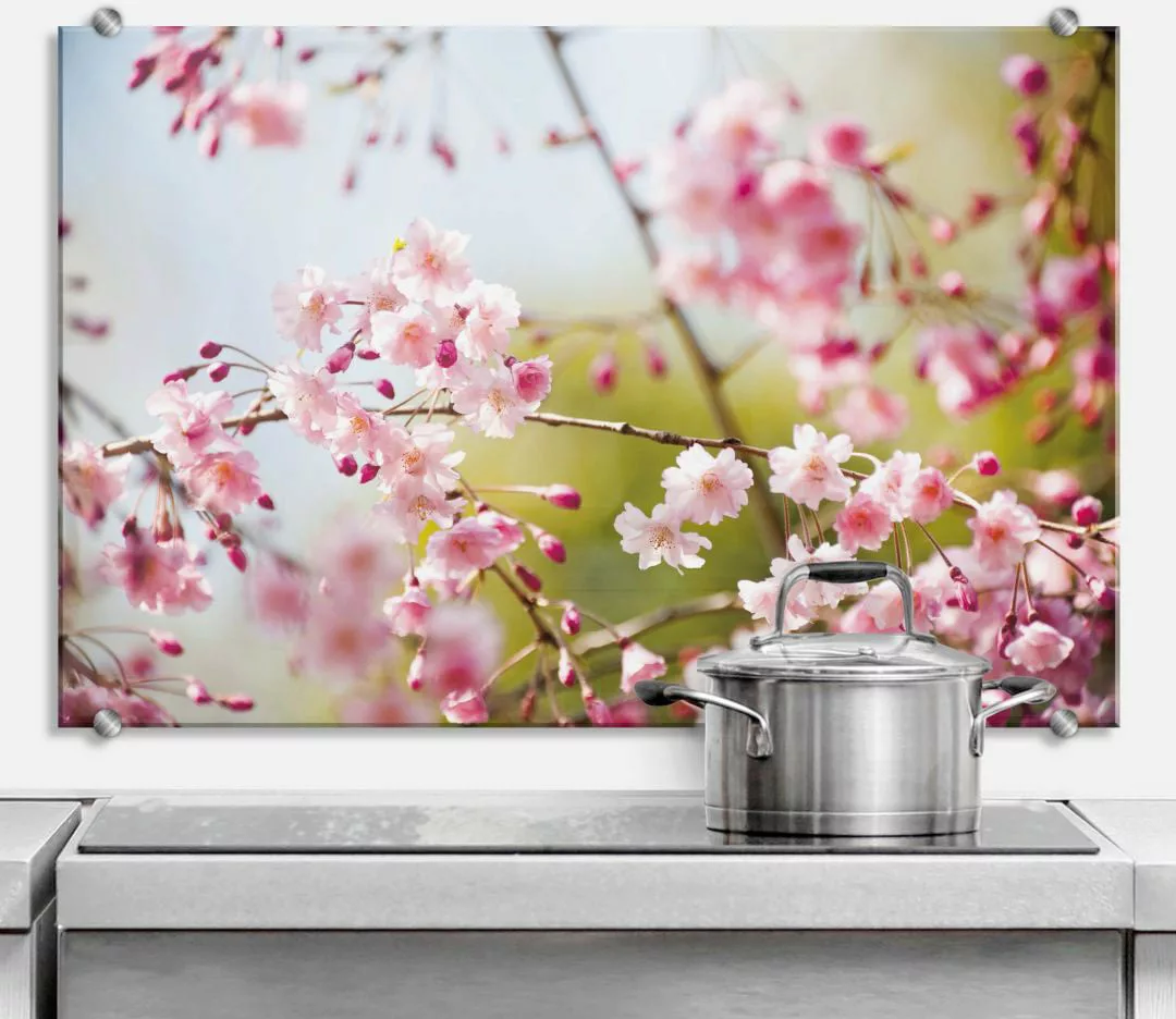 Wall-Art Küchenrückwand "Floral Spritzschutz Kirschblüten", (1 tlg.), Herd günstig online kaufen