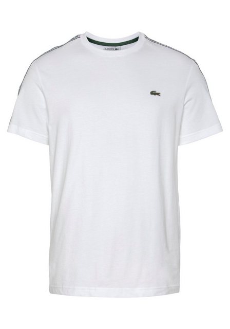 Lacoste T-Shirt mit beschriftetem Kontrastband an den Schultern günstig online kaufen