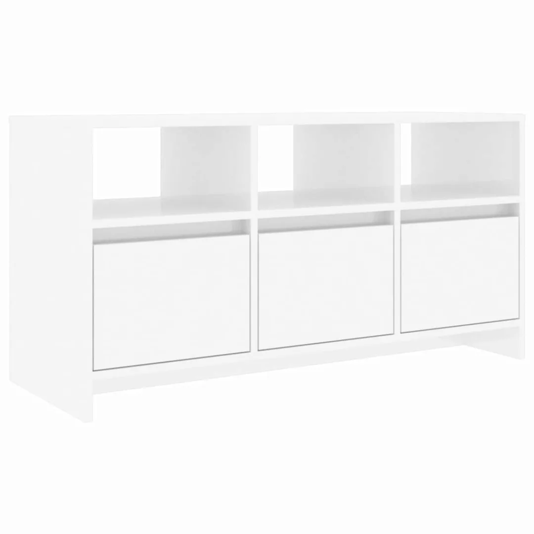 Tv-schrank Hochglanz-weiß 102x37,5x52,5 Cm Spanplatte günstig online kaufen