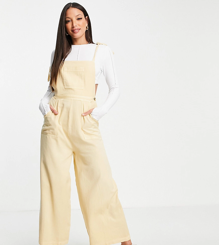 ASOS DESIGN Tall – Strukturierter Jumpsuit in verwaschenem Stein mit Bindet günstig online kaufen