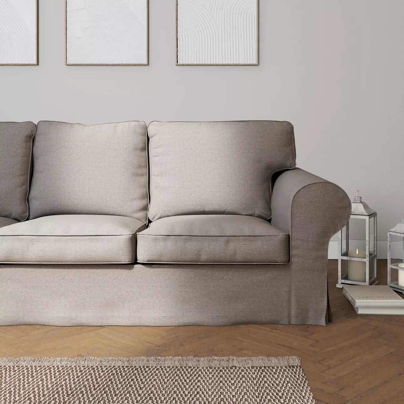 Bezug für Ektorp 3-Sitzer Schlafsofa, ALTES Modell, dunkelgrau, Sofahusse E günstig online kaufen