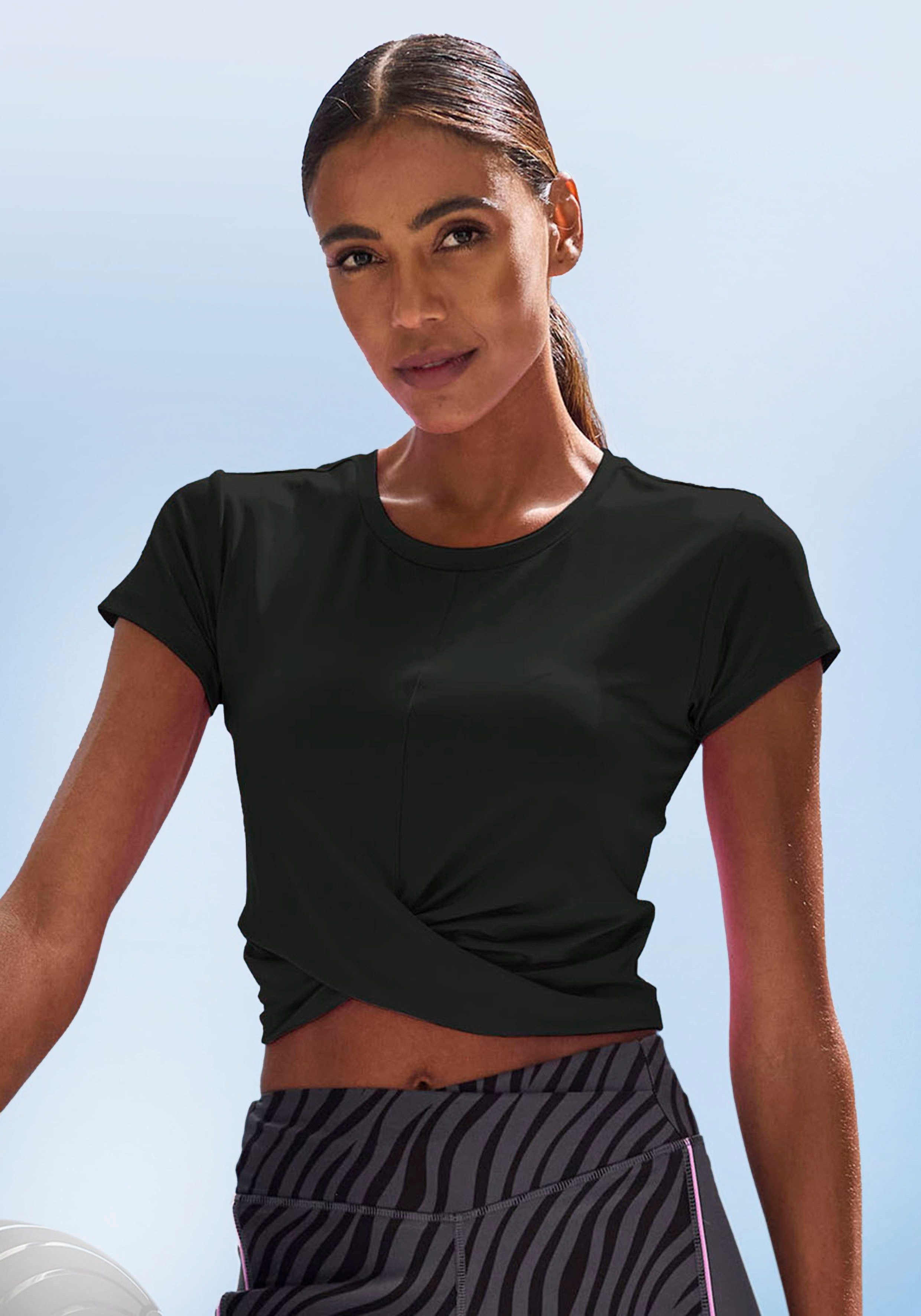 LASCANA ACTIVE T-Shirt, Sportshirt in Wickeloptik günstig online kaufen