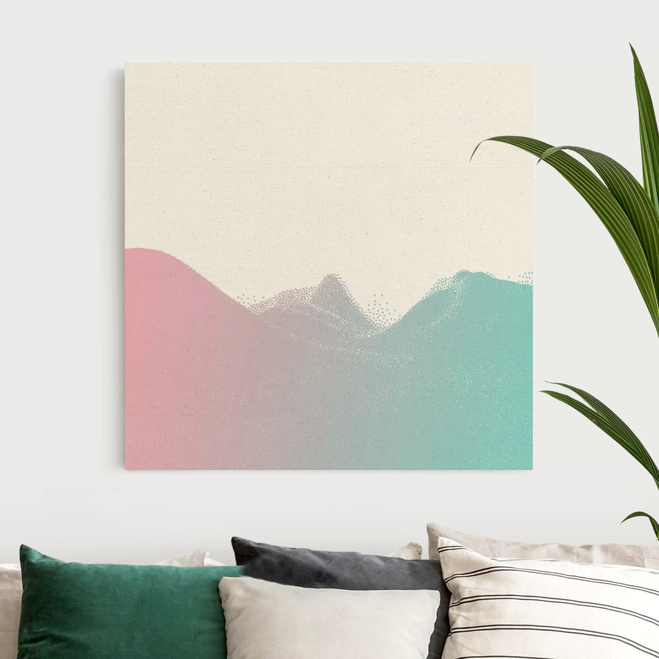 Leinwandbild auf Naturcanvas Abstrakte Punktlandschaft Fantasieland günstig online kaufen