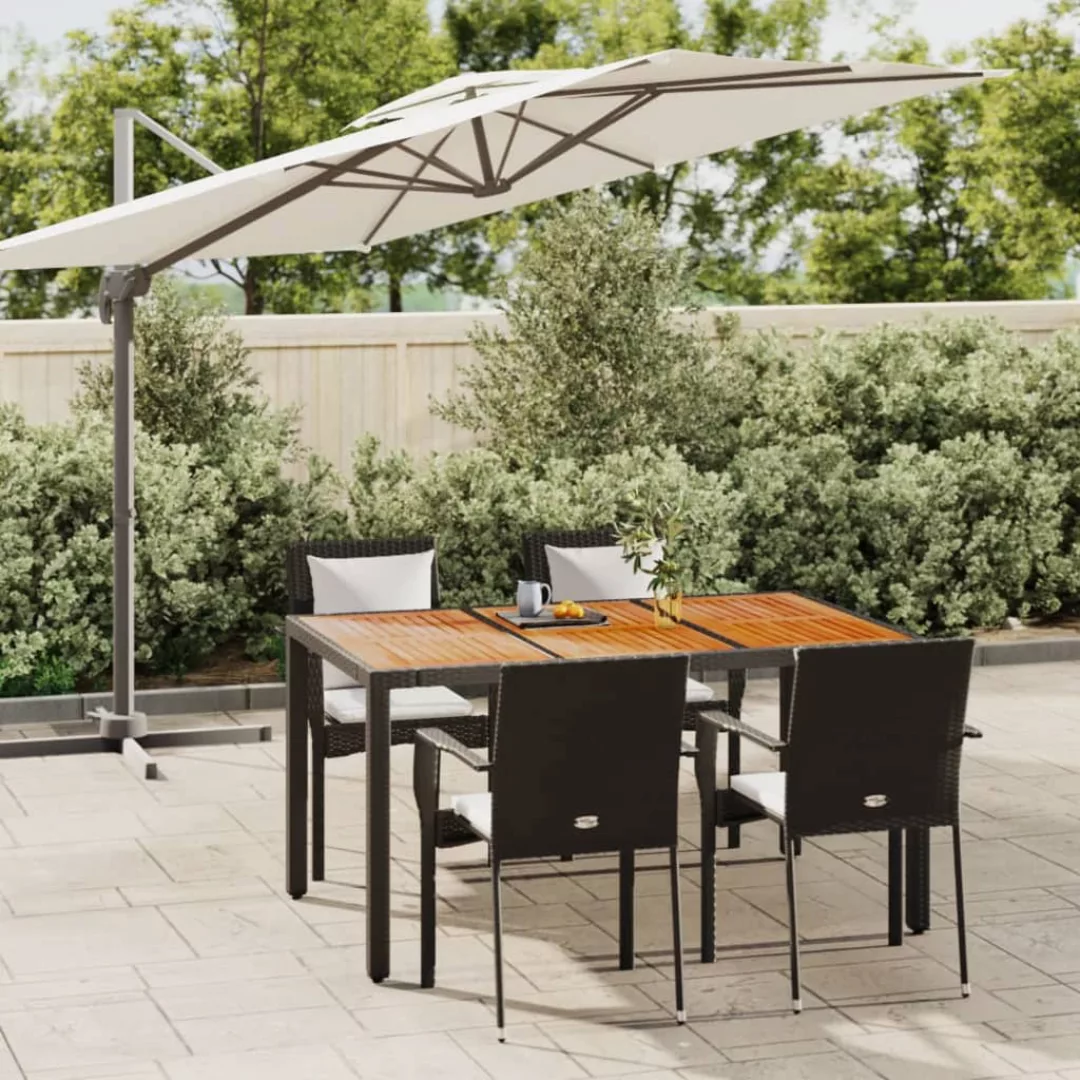 Vidaxl 5-tlg. Garten-essgruppe Mit Kissen Schwarz Poly Rattan günstig online kaufen