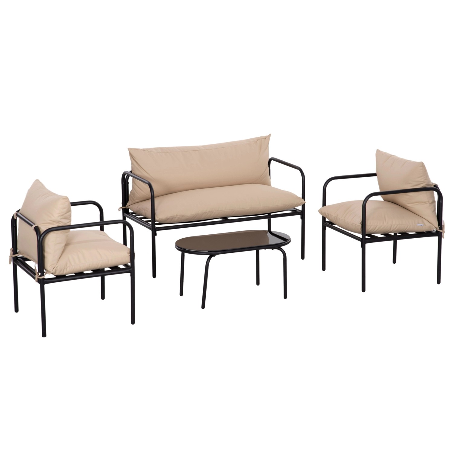 Outsunny 4-Tlg. Gartenmöbel-Set mit 2 Sesseln günstig online kaufen