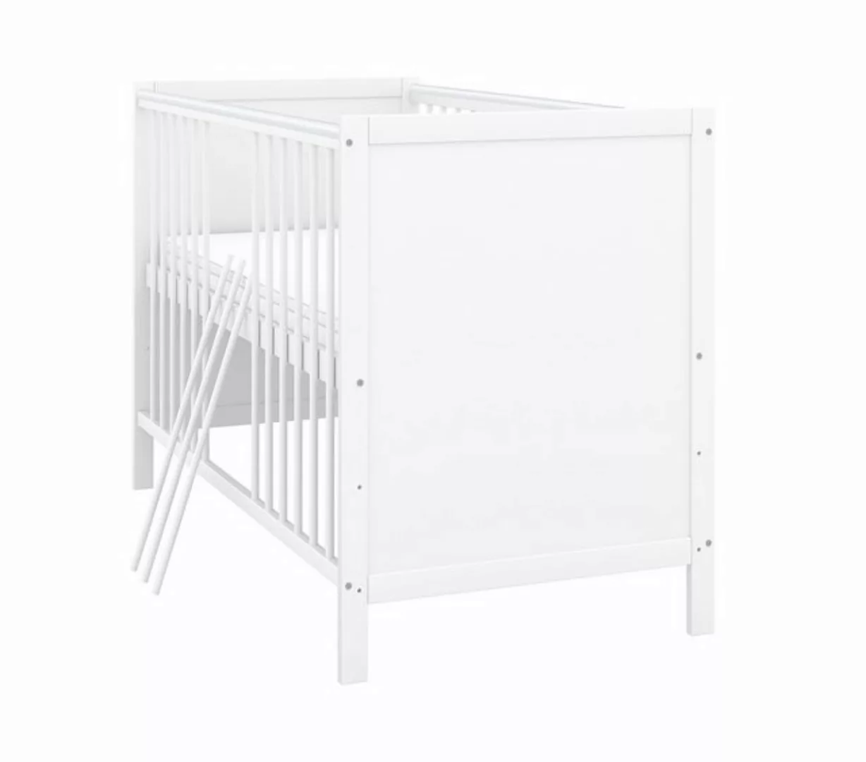 Baby-Delux Babybett Iva, Kinderbett 60x120 cm weiß Beißschienen höhenverste günstig online kaufen