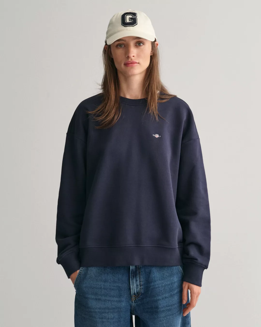 Gant Sweatshirt "SHIELD C-NECK SWEAT", Grafische GANT-Stickerei auf der Bru günstig online kaufen