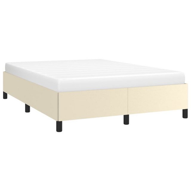 vidaXL Bett Bettgestell Creme 140x190 cm Kunstleder günstig online kaufen