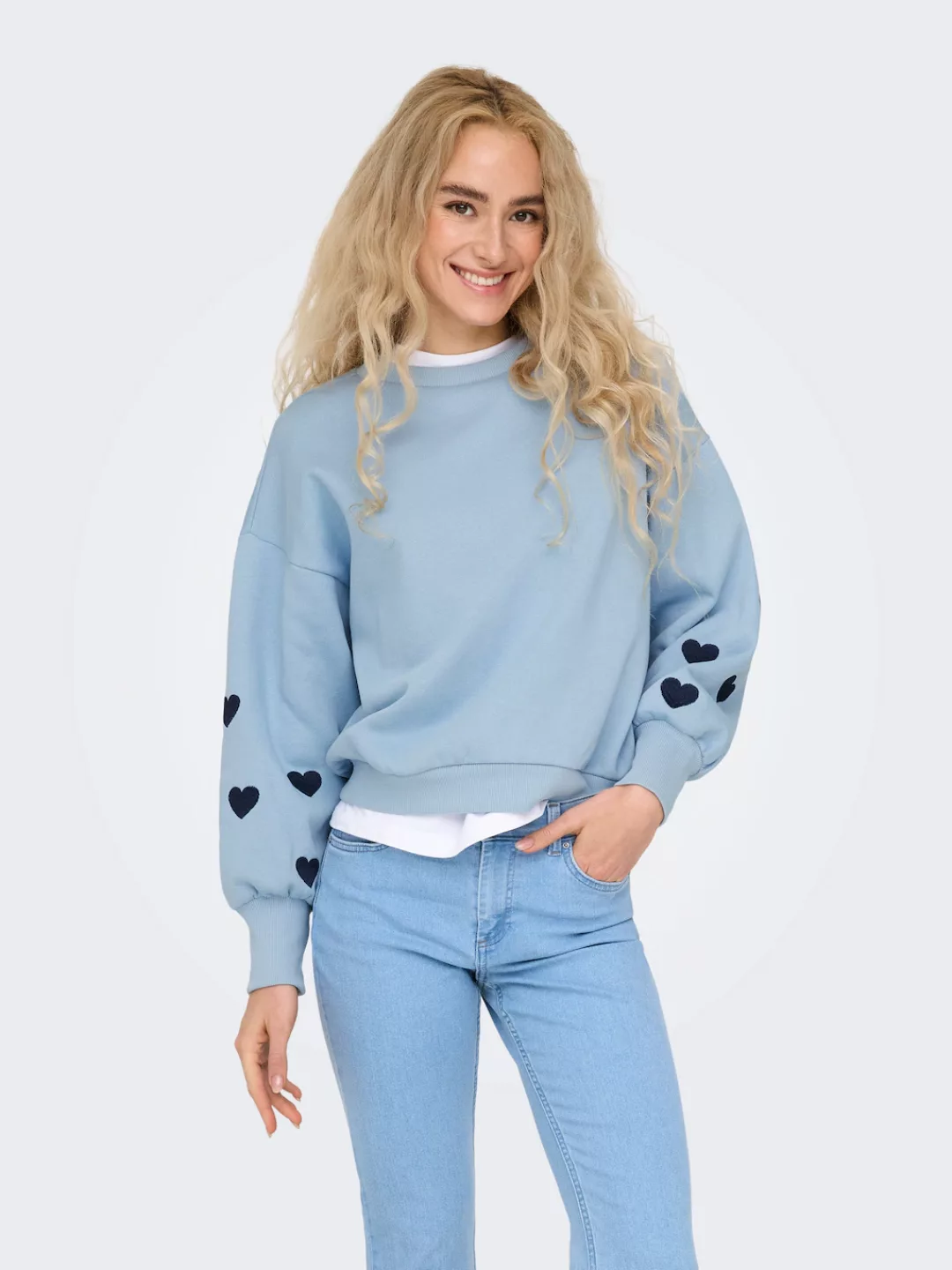 ONLY Sweatshirt ONLBECCA L/S O-NECK SWT mit Stickerei günstig online kaufen