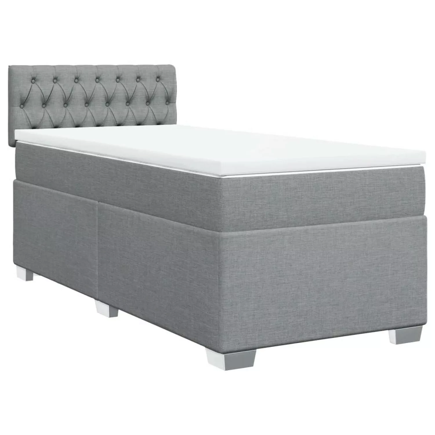 vidaXL Boxspringbett, Boxspringbett mit Matratze Hellgrau 80x200 cm Stoff günstig online kaufen